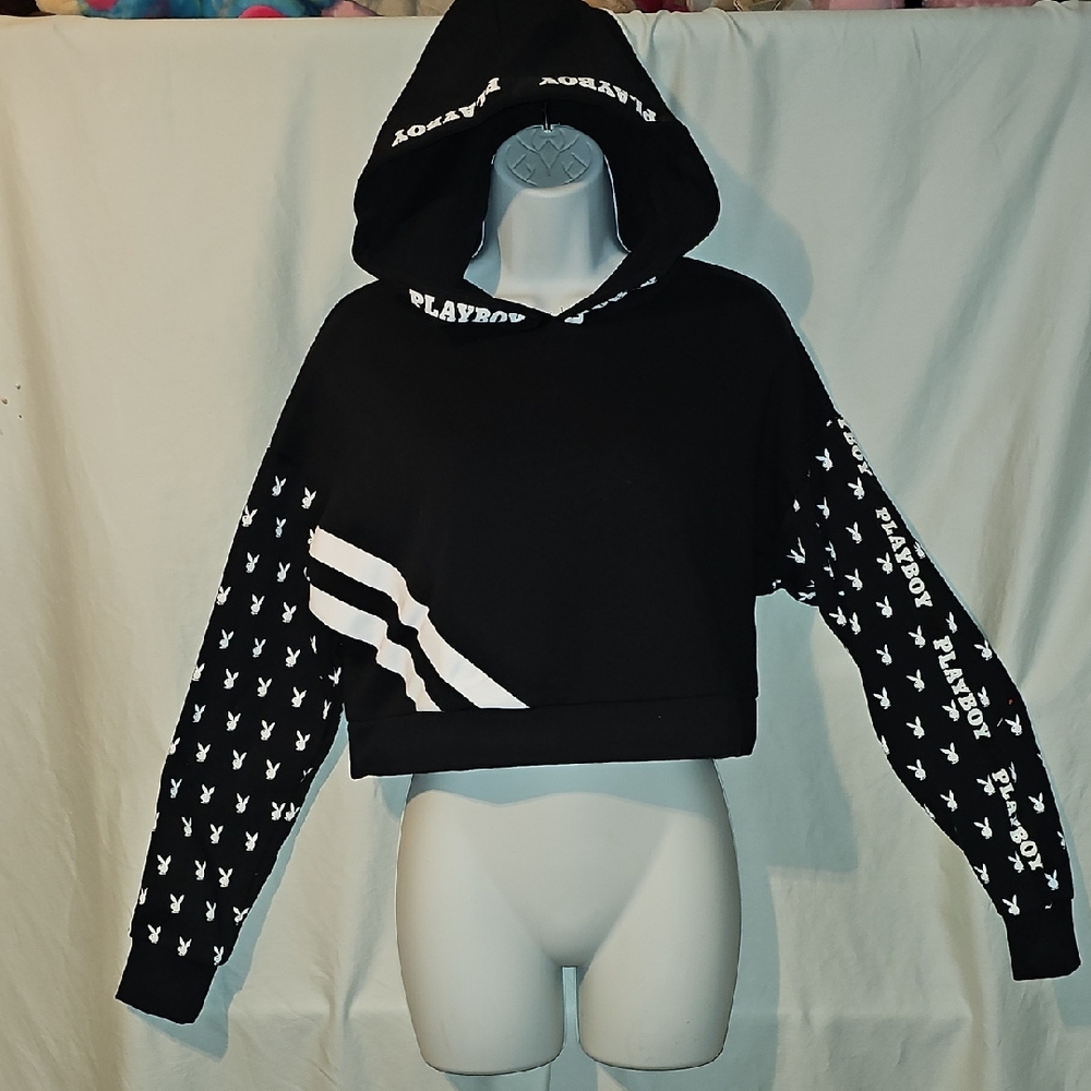 Playboy Cropped Hooded Sweatshirt